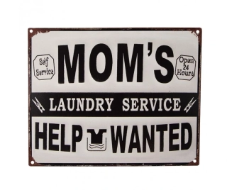 Plechová cedule Mom laundry